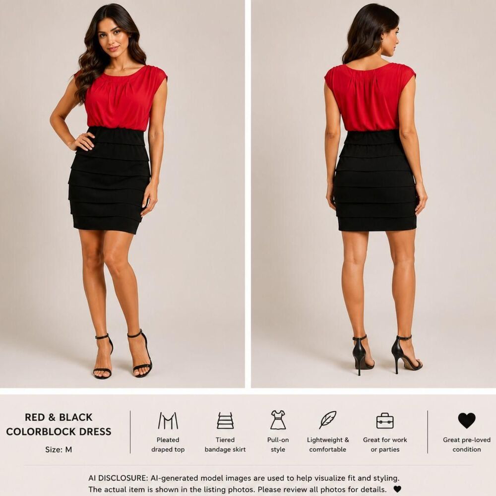 Sweet-storm Women's Black and Red Dress